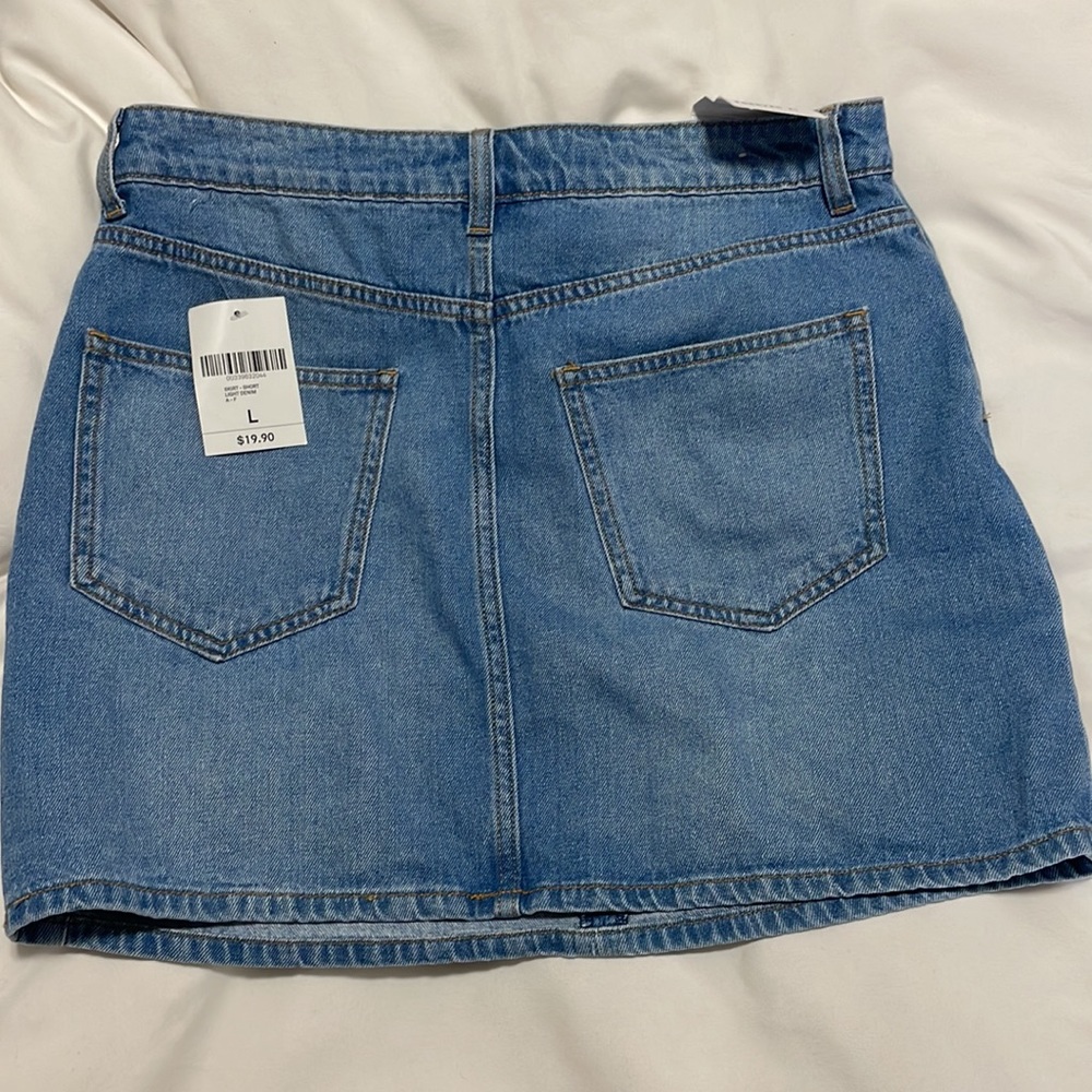 Forever21 lace up denim mini skirt - Picture 2 of 2